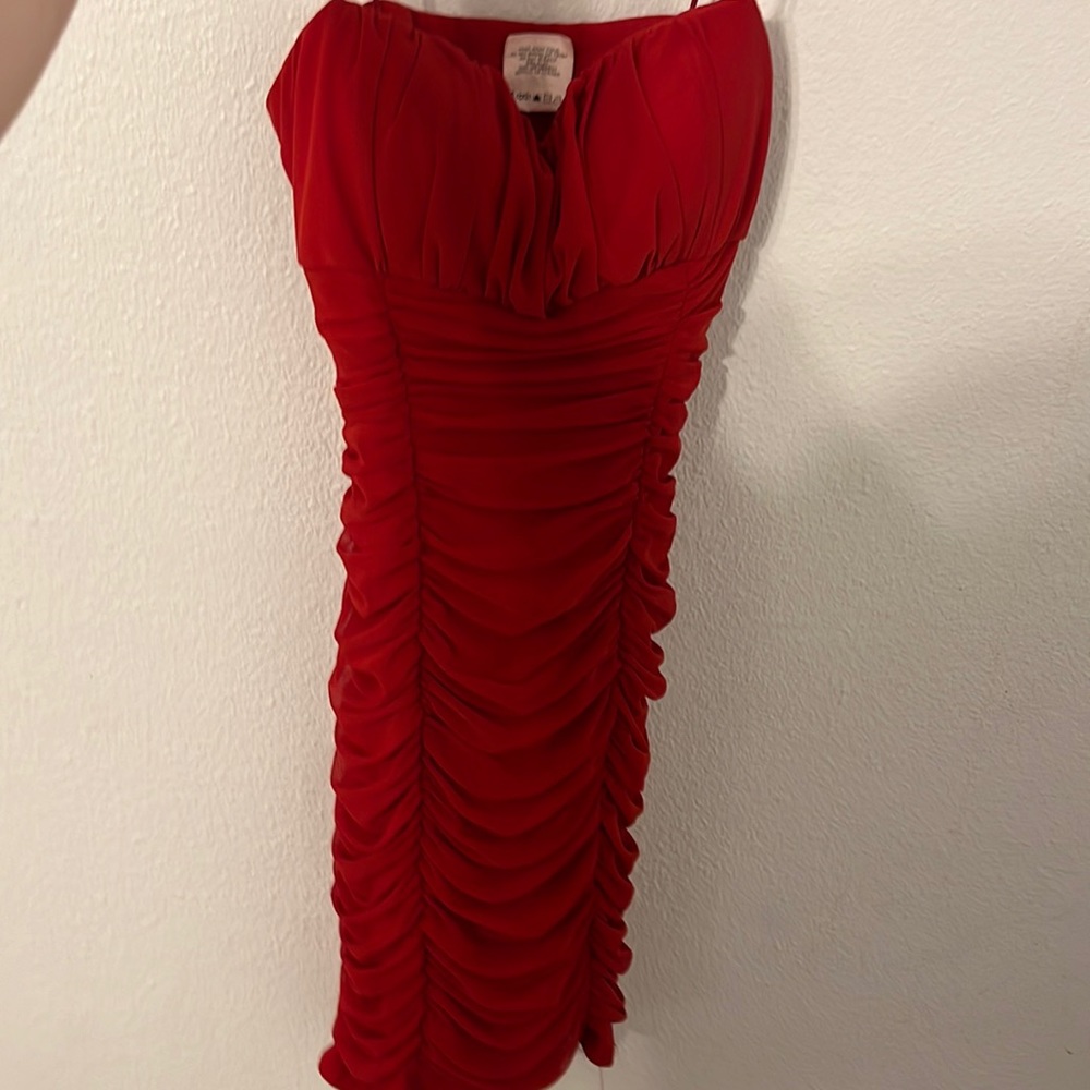 Red Ruched Homecoming Short Tight Dress
